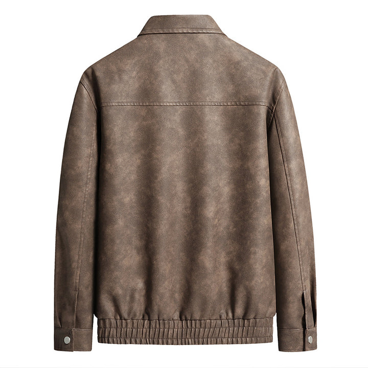 Men's Stylish Leather Jacket in Vintage Style Mune Fashion