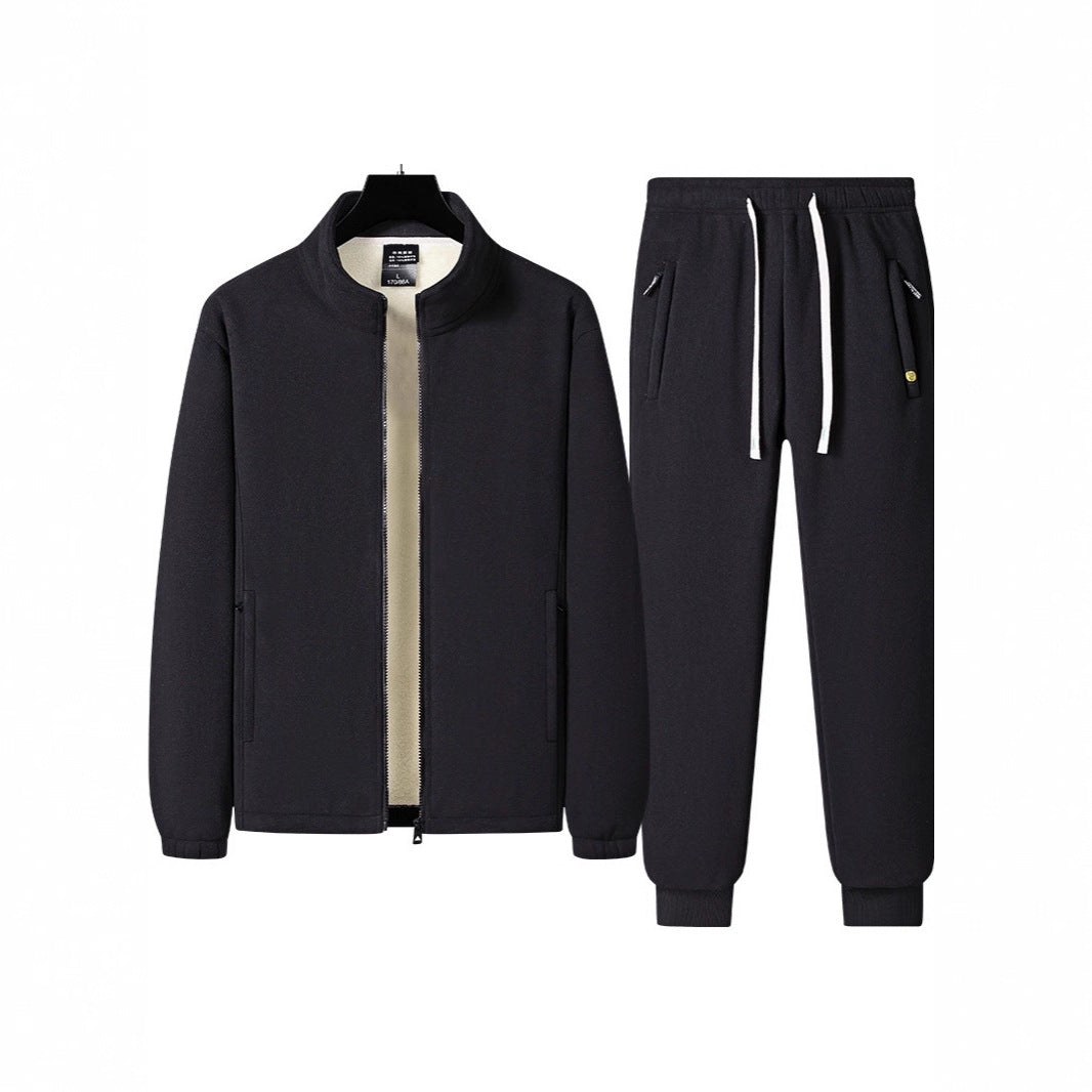 Men's Three-Piece Thermal Fleece Training Set with Padded Vest and Jogging Pants Mune Fashion