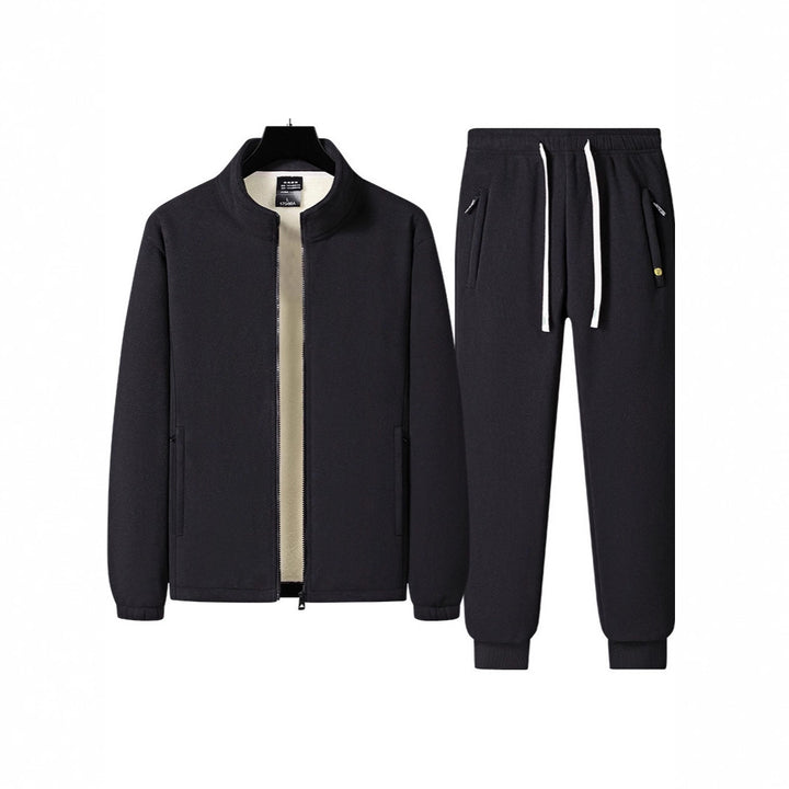 Men's Three-Piece Thermal Fleece Training Set with Padded Vest and Jogging Pants Mune Fashion