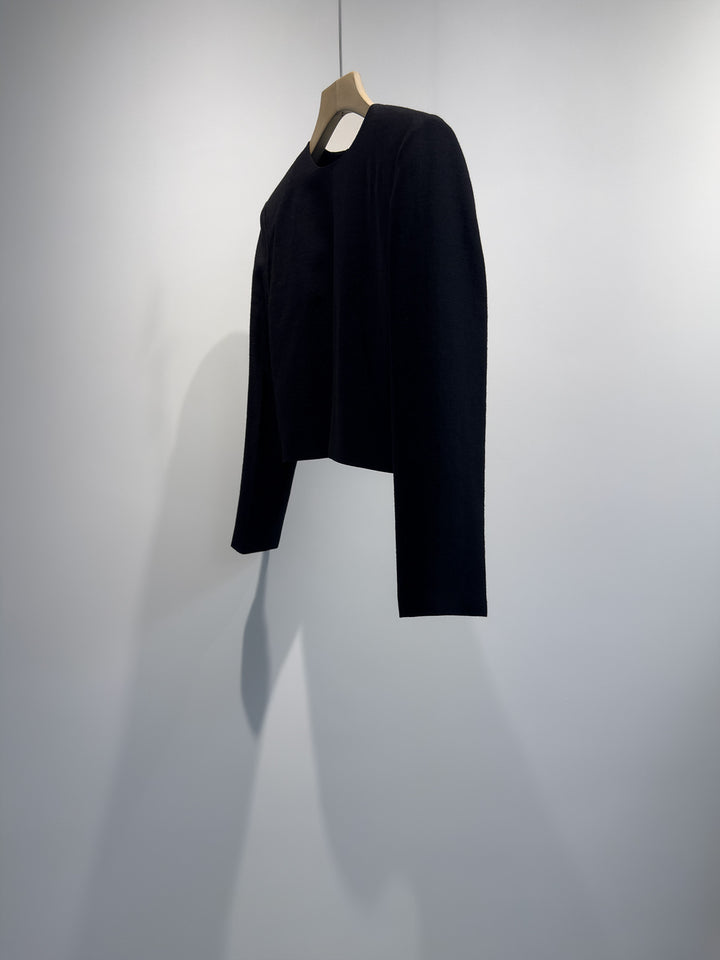 Womens Cropped Textured Sweatshirt Mune Fashion