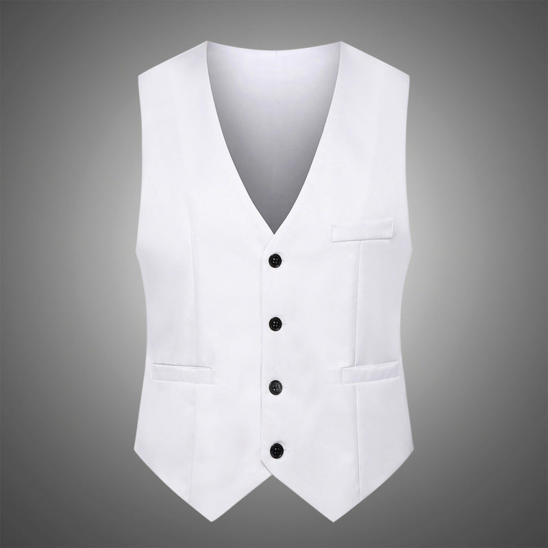 Men's Tailored Satin-Lined Suit Vest with Distinctive V-Neck and Flap Pockets Mune Fashion