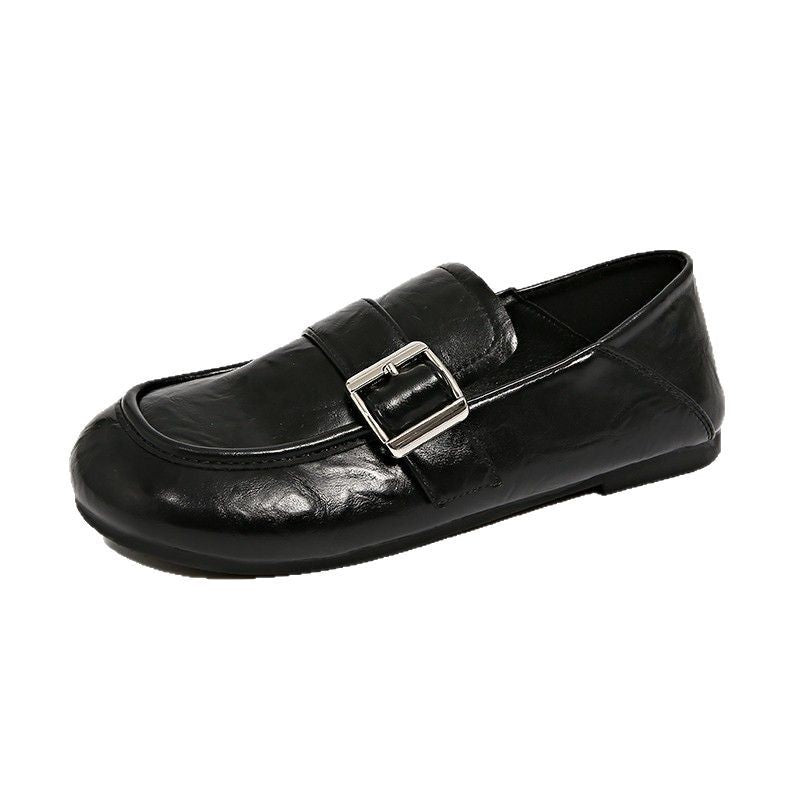 Ladies Fashion Moccasins with Glamorous Buckle Detail Mune Fashion