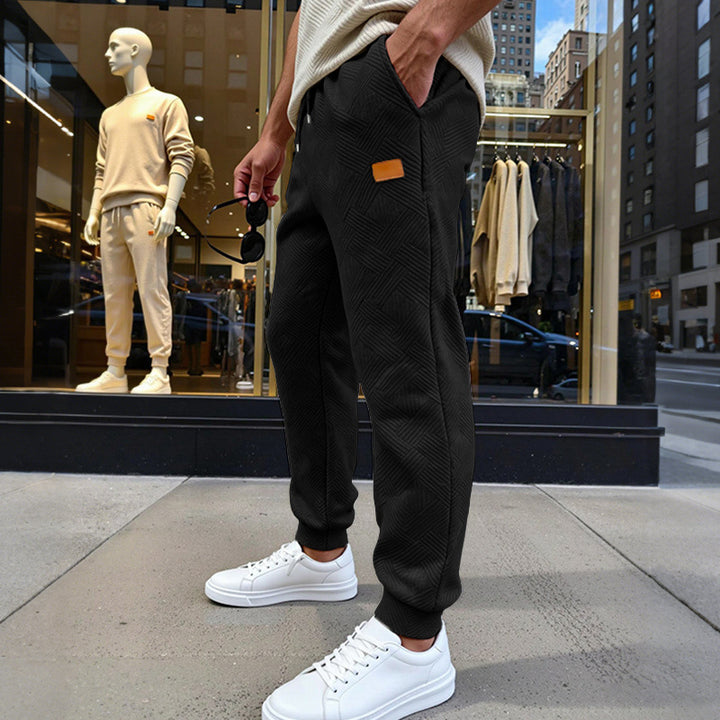 Men's quilted joggers with geometric texture pattern Mune Fashion