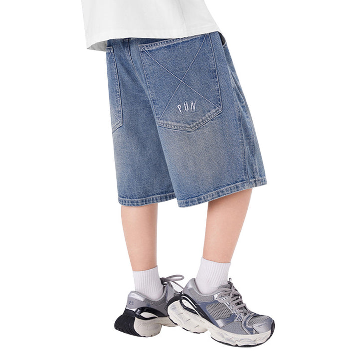 Boys casual denim shorts with unique details Mune Fashion