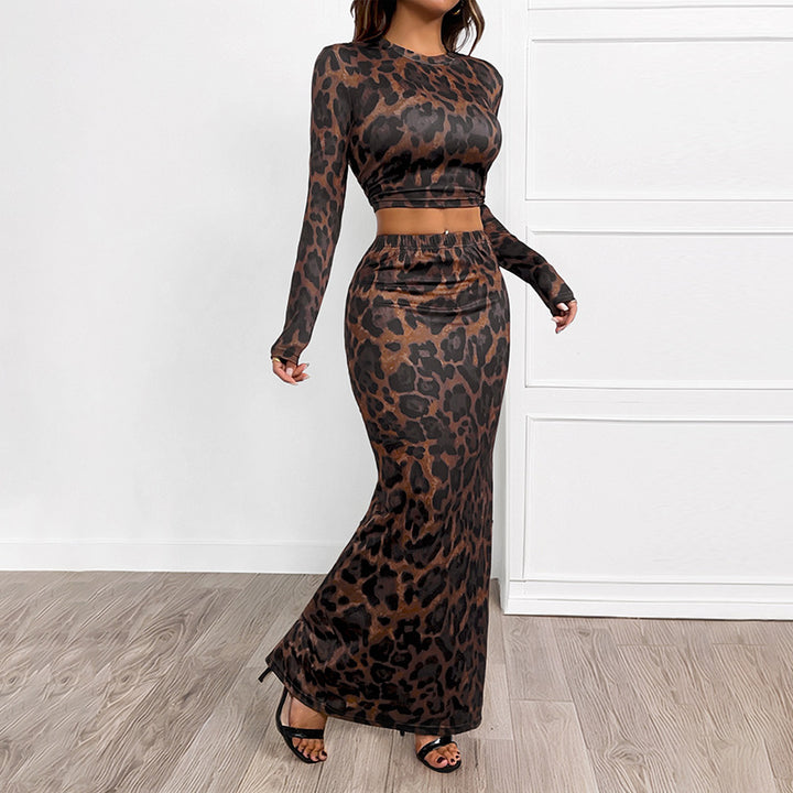Women's Maxidress with Leopard Print Mune Fashion