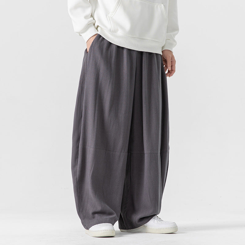Men's extra wide cut balloon lounge pants with elastic waistband, deep drop crotch, and soft cotton blend Mune Fashion