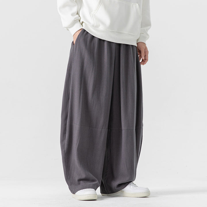 Men's extra wide cut balloon lounge pants with elastic waistband, deep drop crotch, and soft cotton blend Mune Fashion