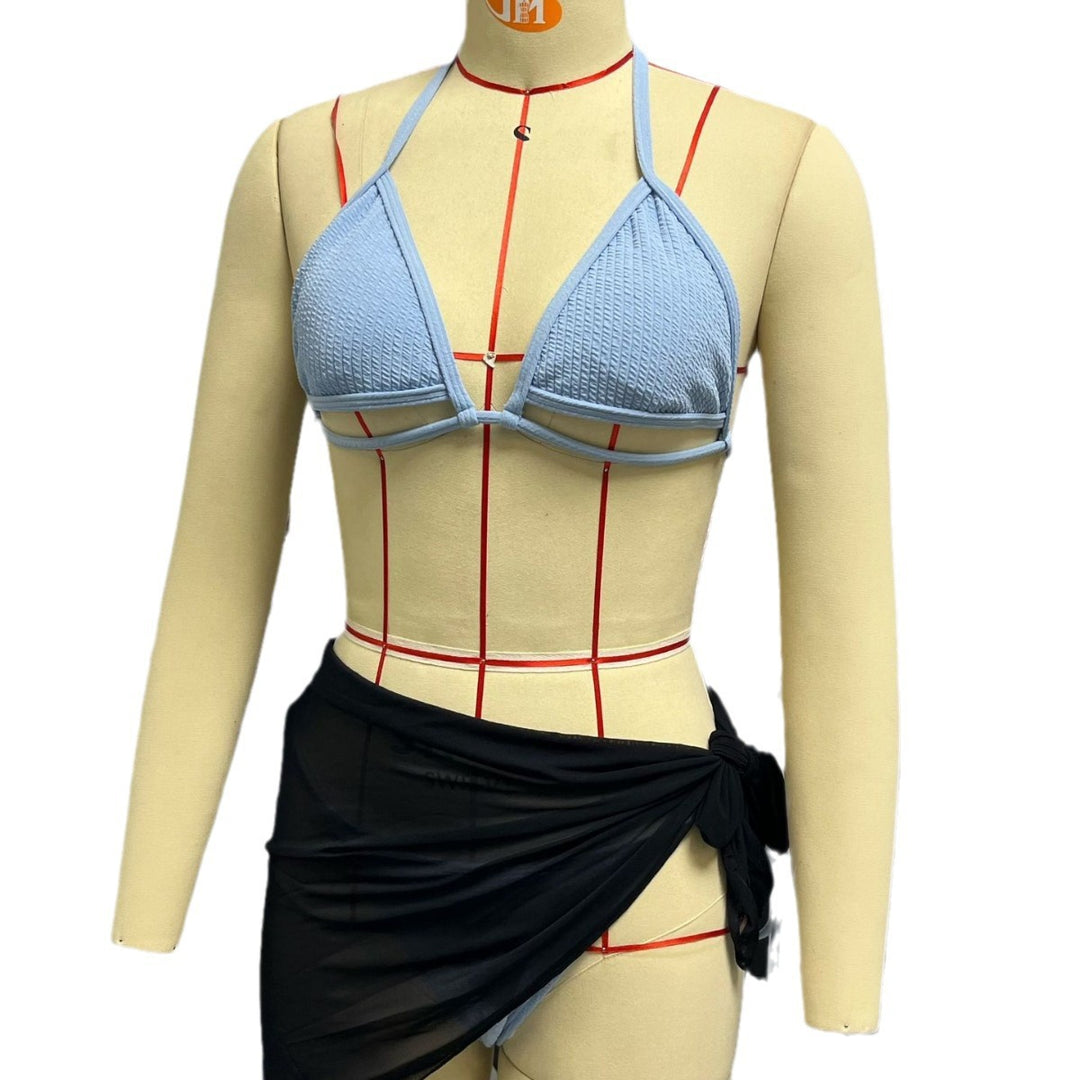 Women's triangle bikini with stylish wrap skirt Mune Fashion