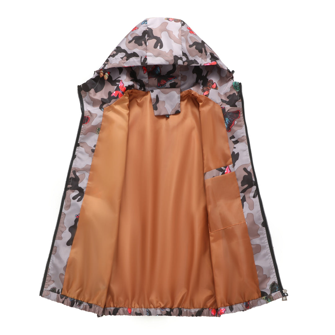 Women's Light Hooded Jacket with Floral Pattern Mune Fashion