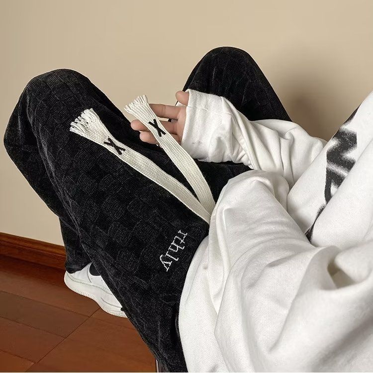 Men's Comfortable Casual Pants with Check Pattern Mune Fashion