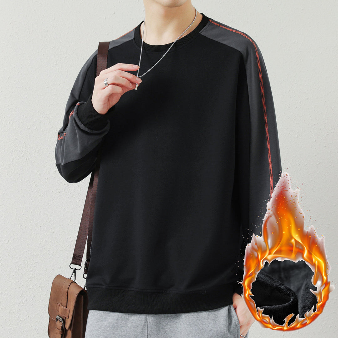 Men's Oversized Sweatshirt with Contrasting Sleeves, Flat Seam Details and Ribbed Cuffs Mune Fashion