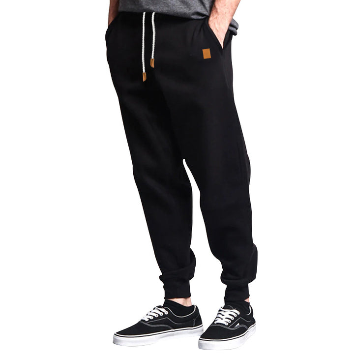 Men's nan Relax pants made of heavy sweat with drawstring and ribbed ankle cuffs Mune Fashion
