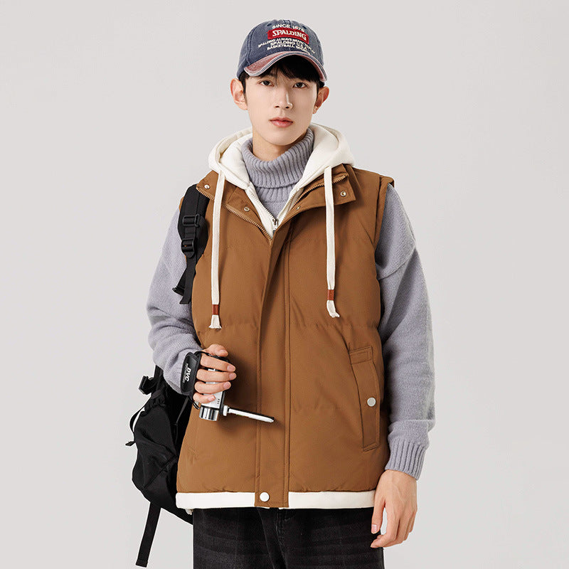 Women's Padded Hooded Vest with Utility Pockets and Windproof Exterior Mune Fashion