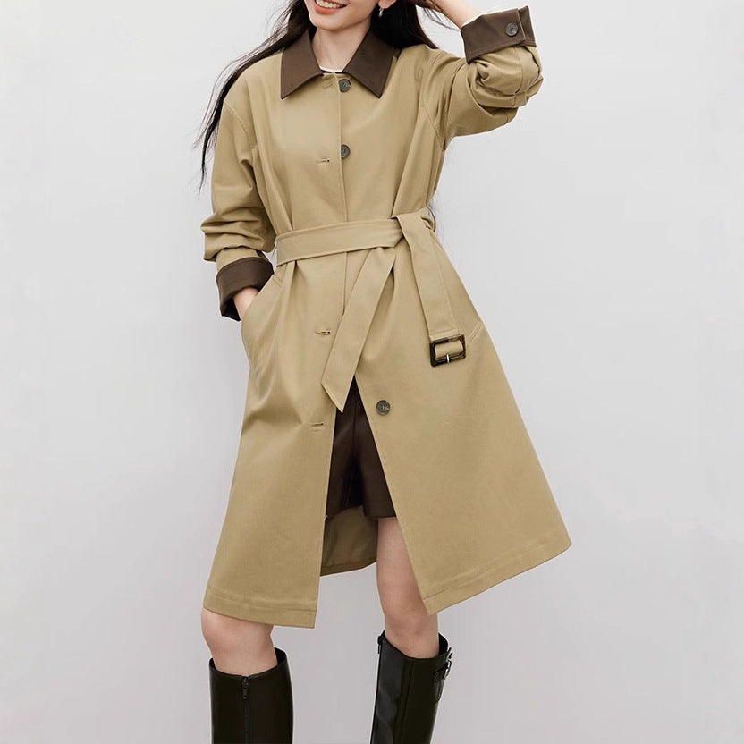 Women's Stylish Trench Coat with Contrasting Details Mune Fashion