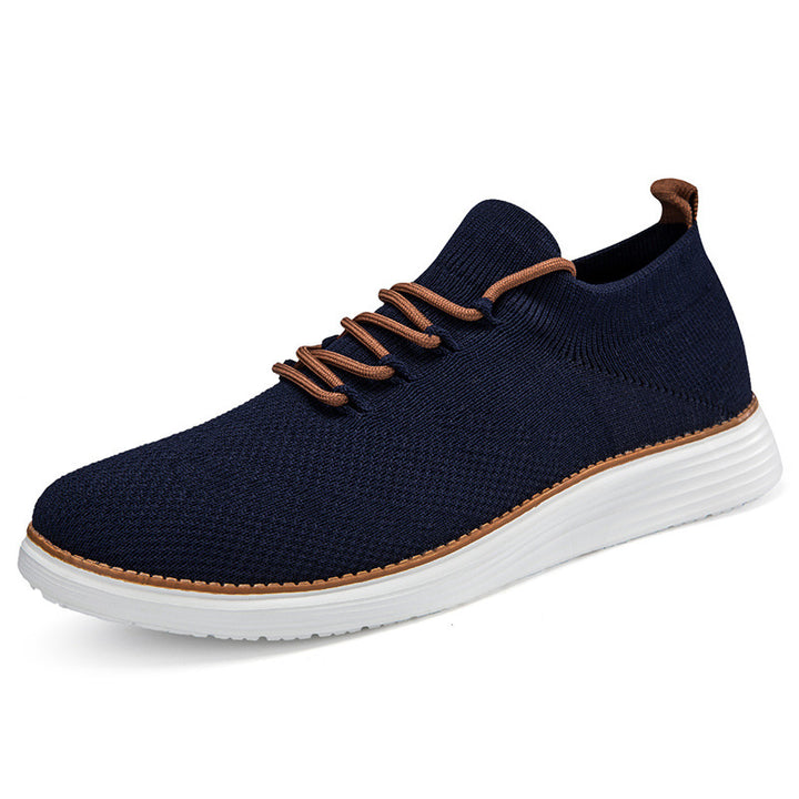 Men's elastic knit sneakers in sock design with padded comfort insole, flexible lightweight sole, and decorative lacing Mune Fashion