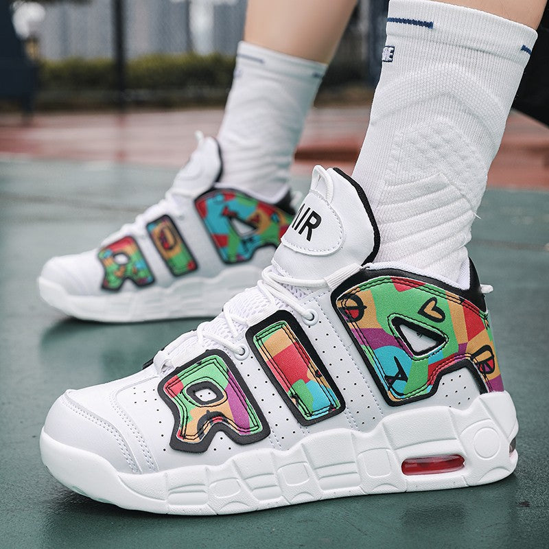 Unisex high-quality streetball sneakers with perforated upper material, reinforced overlays, and cushioned wave midsole Mune Fashion