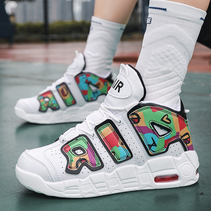 Unisex high-quality streetball sneakers with perforated upper material, reinforced overlays, and cushioned wave midsole Mune Fashion