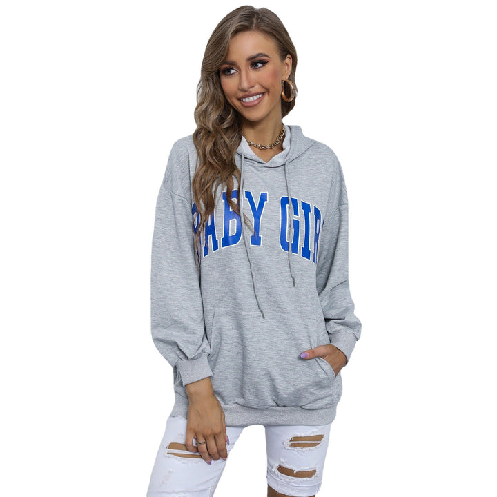 Women's hooded sweatshirt with statement print, kangaroo pocket and casual cut Mune Fashion