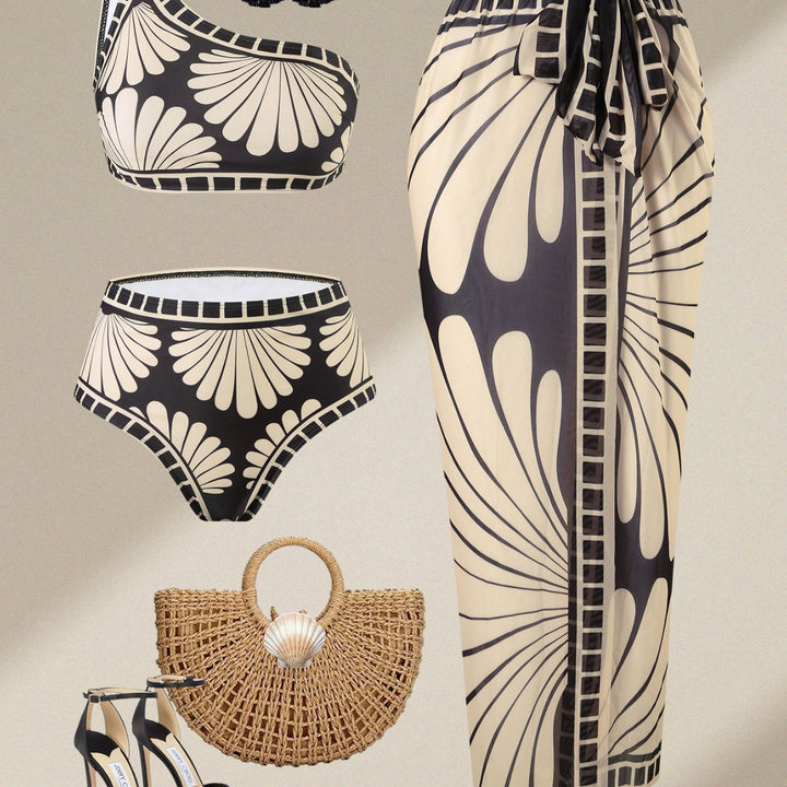 Ladies one-sided sport bikini with matching maxi skirt Mune Fashion