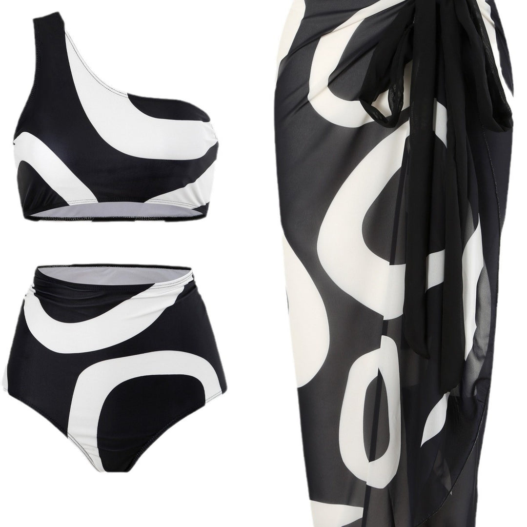 Women's bikini set with asymmetrical top and elegant wrap skirt Mune Fashion