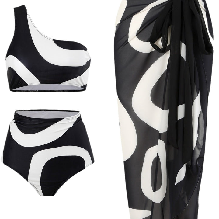 Women's bikini set with asymmetrical top and elegant wrap skirt Mune Fashion