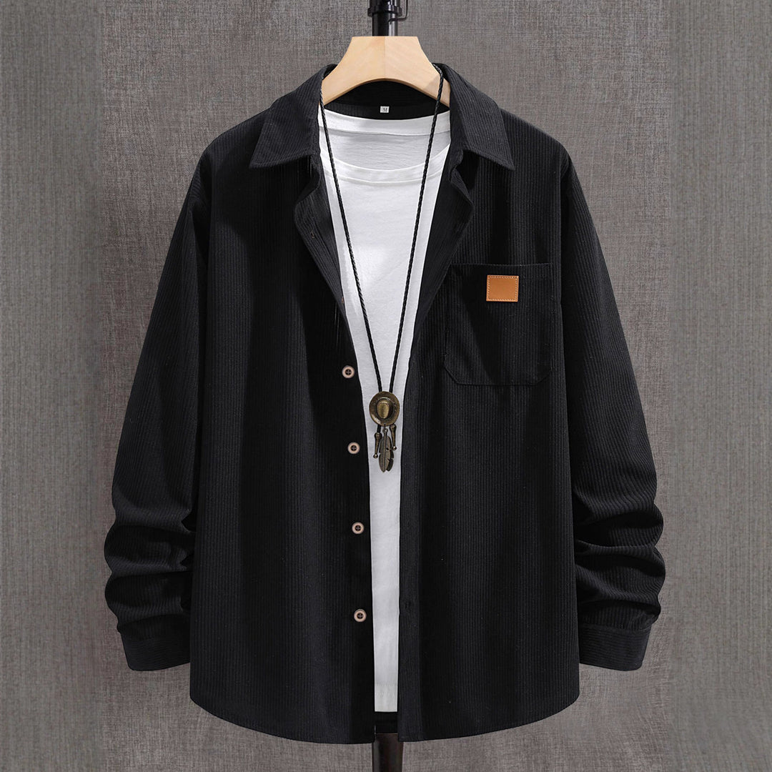 Men's Cord Shirt with Stylish Replay Style Mune