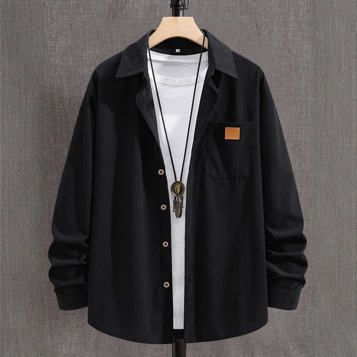 Men's Cord Shirt with Stylish Replay Style Mune