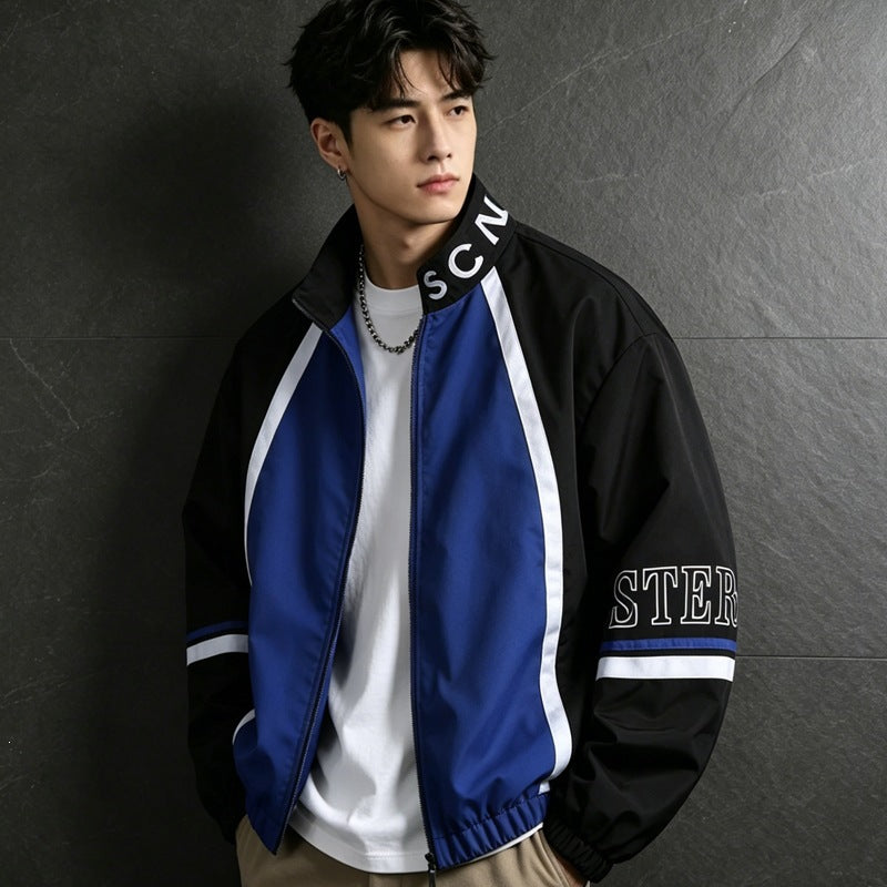 Men's sporty transitional jacket with high collar and zipper Mune Fashion 1788241955