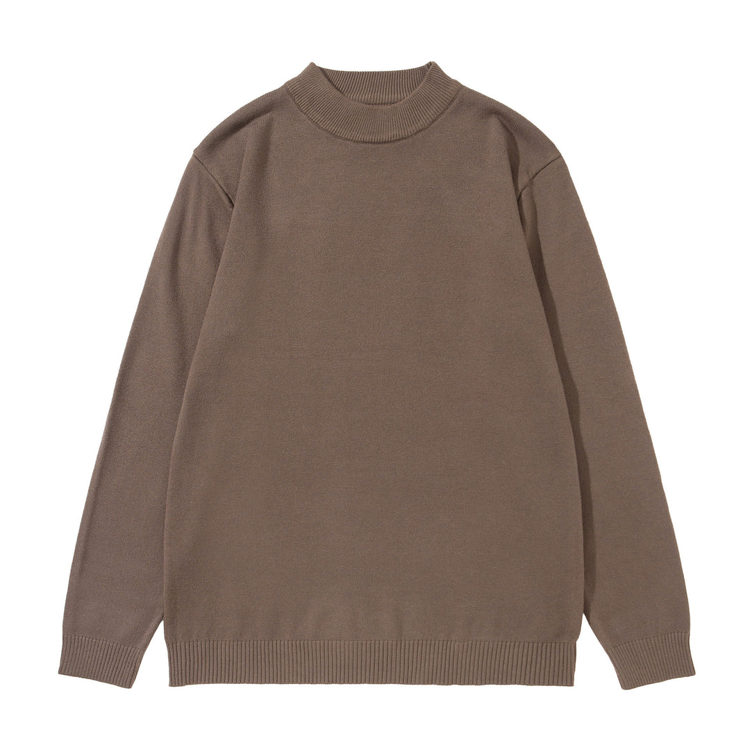 Unisex Minimalist Fine Knit Mockneck with Extra Wide Ribbed Hem Mune Fashion