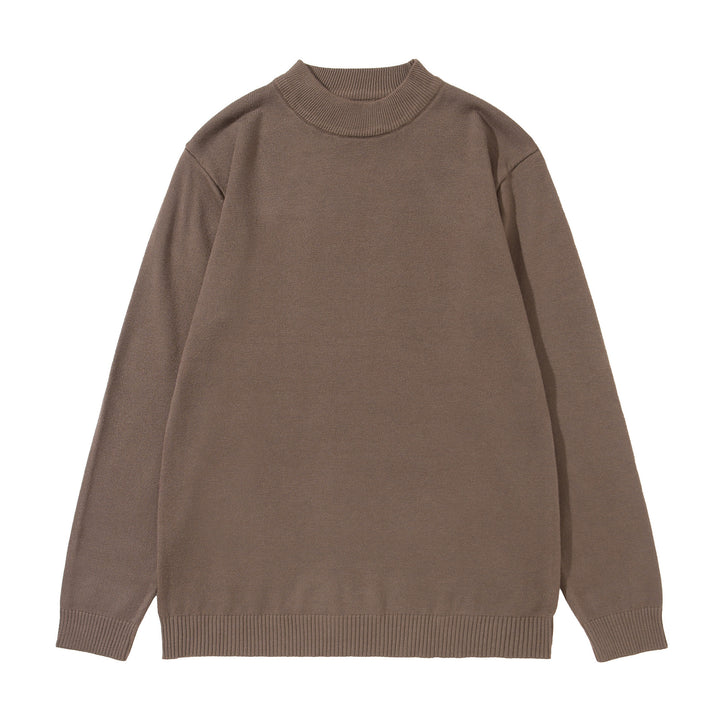 Unisex Minimalist Fine Knit Mockneck with Extra Wide Ribbed Hem Mune Fashion