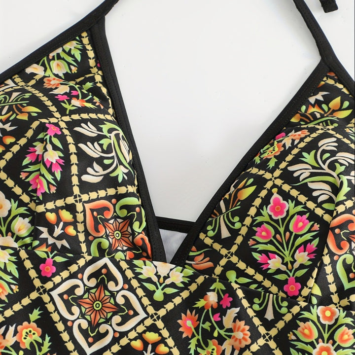 Women One-Piece Swimsuit with Fashionable Floral Design Mune Fashion