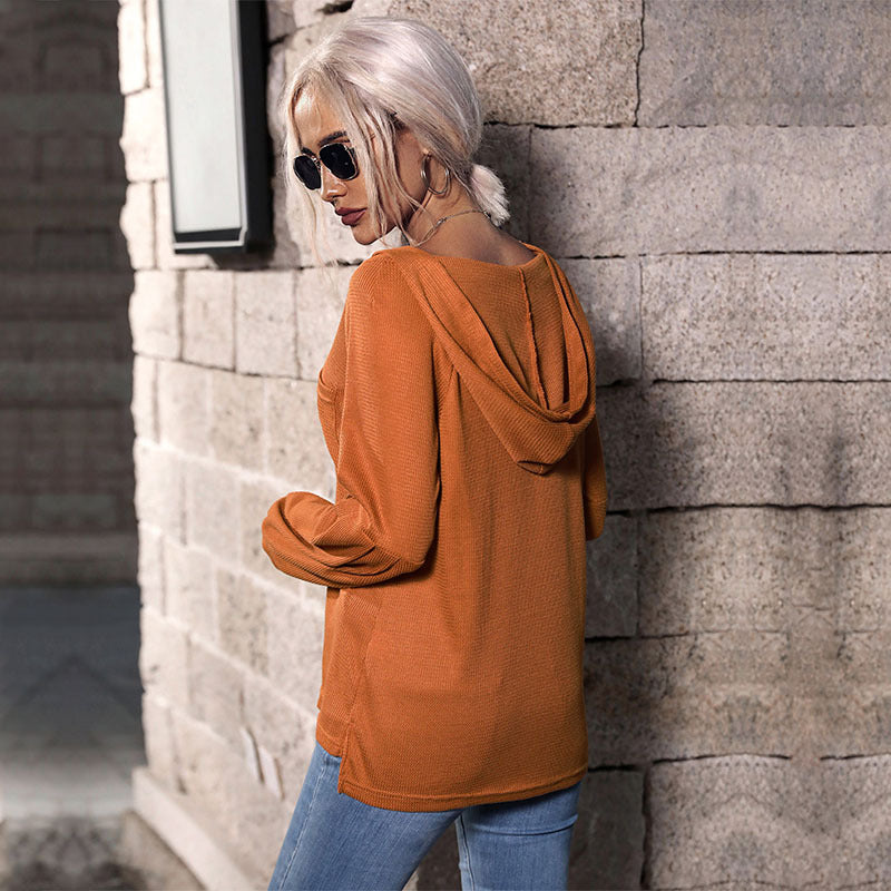 Women Casual Long Sleeve Shirt with Button Placket Mune Fashion