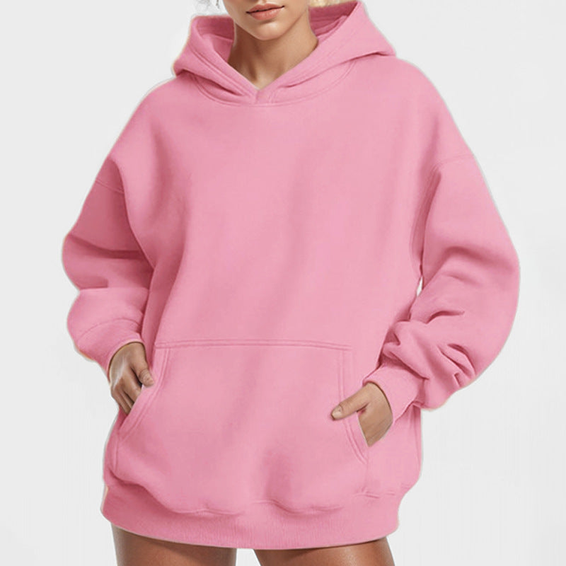 Ladies' extra wide boxy hooded sweatshirt with deep shoulder fit, kangaroo pocket, and brushed interior Mune Fashion