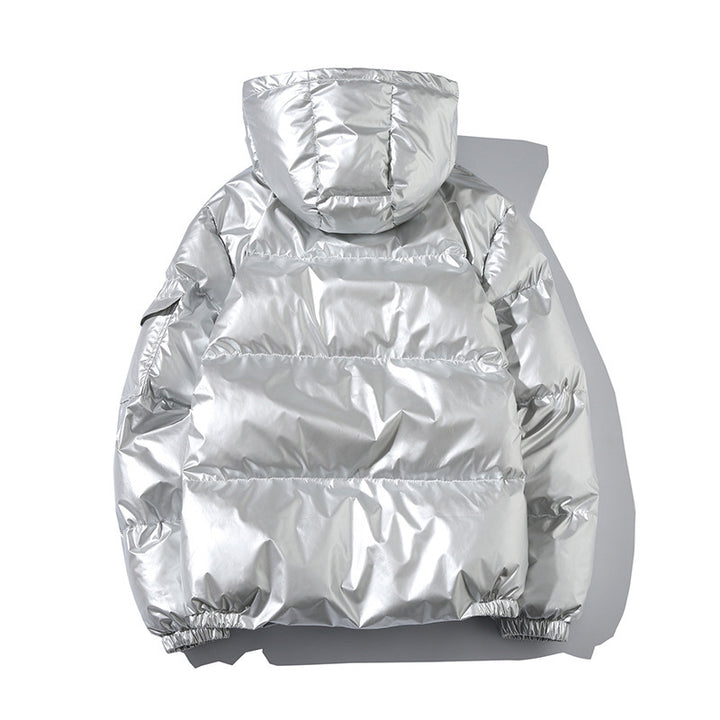 Men's High-Gloss Padded Hooded Jacket with Quilting and Thermo-Filling Mune Fashion