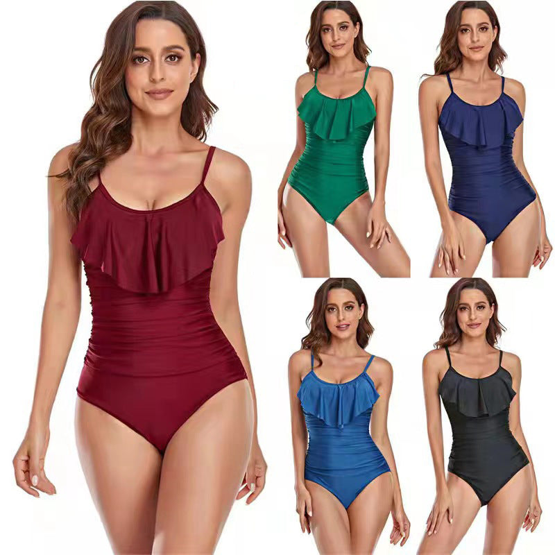 Women's Elegant One-Piece Swimsuit with Ruffles and Figure-Flattering Design Mune Fashion