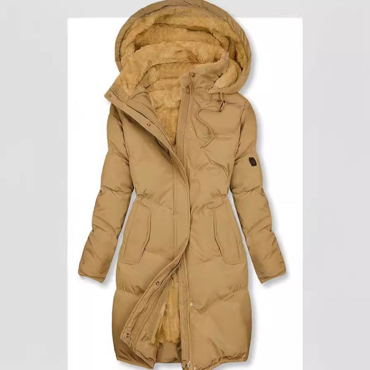 Women's Insulated Winter Parka with Removable Hood and Soft Lining Mune
