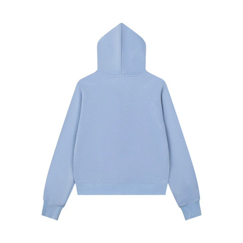 Women’s Hooded Sweat Jacket with Military Button Decoration and Full-Length Zipper Mune Fashion