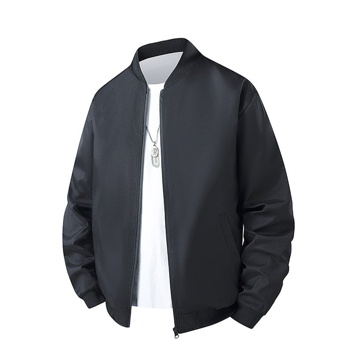 Men's transitional bomber jacket with windproof shell, ribbed hem, and concealed zipper Mune Fashion