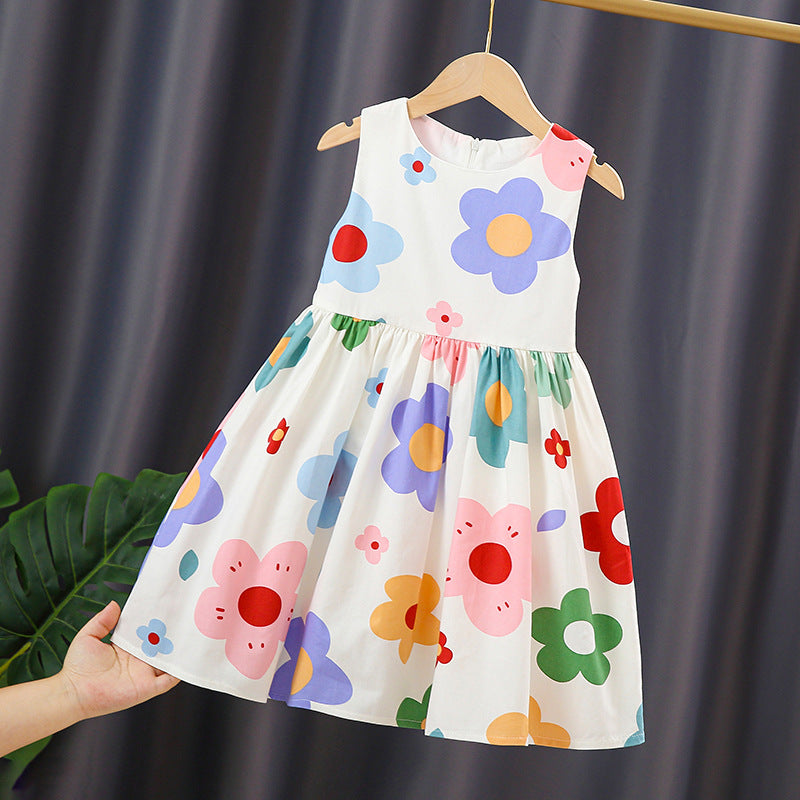 Girl's summer dress with colorful floral pattern Mune Fashion