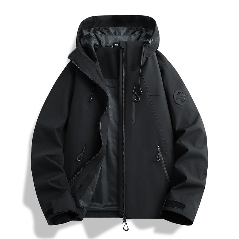 Women Lightweight Waterproof Hooded Jacket with Teddy Charm and Concealed Zipper Pockets Mune Fashion