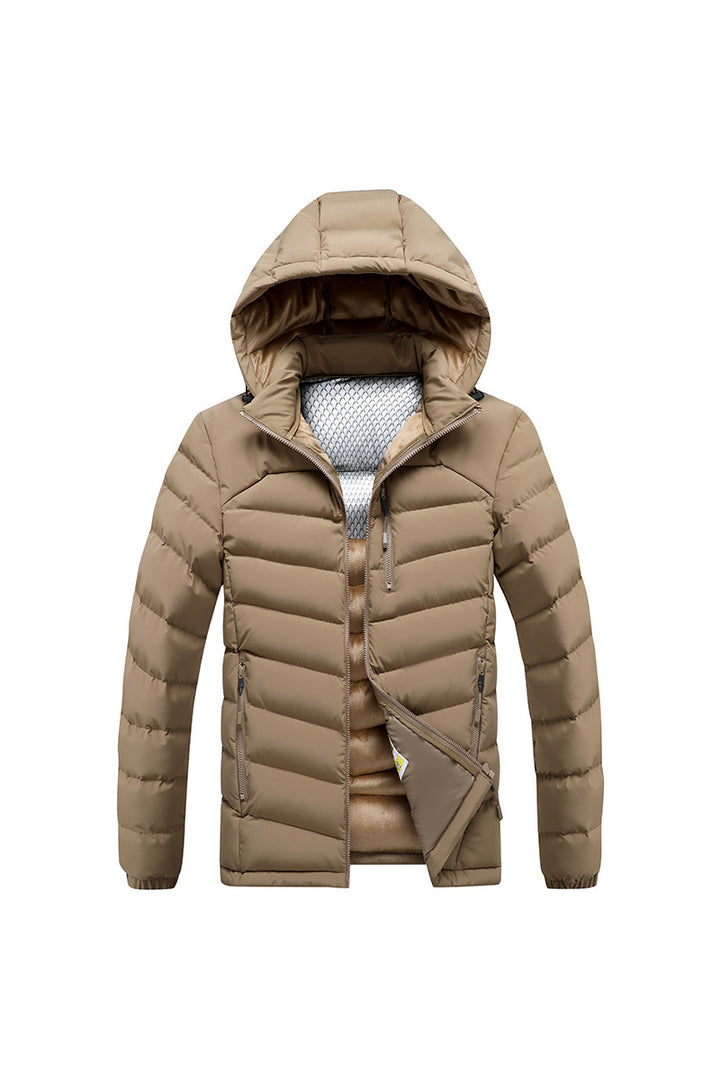 Men's padded jacket with thermal insulation, hood and reflective inner lining Mune Fashion