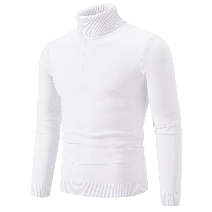 Men's fine turtleneck sweater with textured seams, slim-fit and ribbed cuffs Mune Fashion