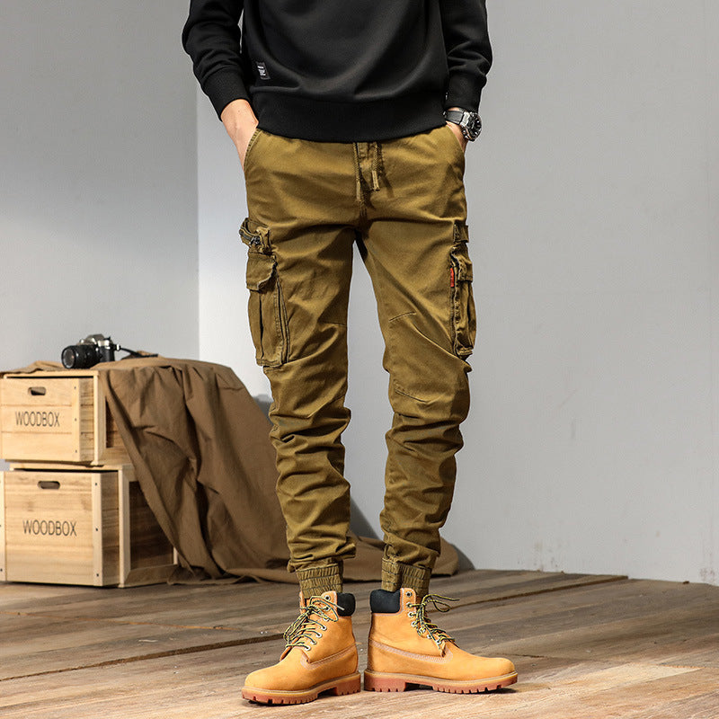 Men's Slim Utility Cargo Joggers made of Ripstop with Elastic Waistband, Drawstring, and Multiple Pockets Mune Fashion