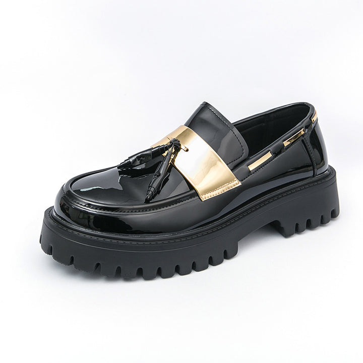 Women’s Platform Brogue Derby with distinctive profile sole and patent leather look Mune Fashion