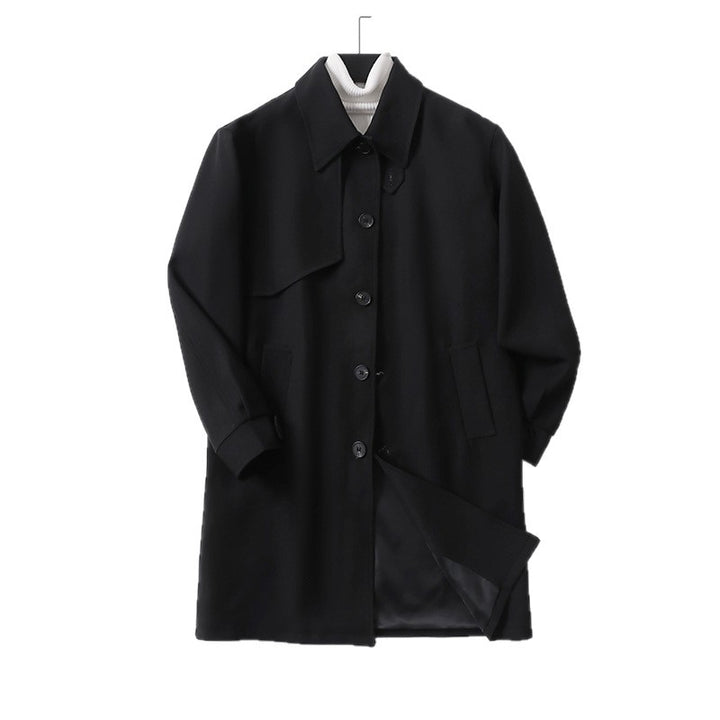 Men's Modern Water-Repellent Trench Coat with Concealed Button Placket and Fit Optimization Mune Fashion