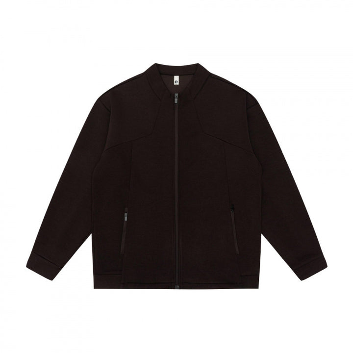 Unisex Minimalistic Oversized Zip Jacket with Stand Collar and Concealed Zipper Pockets Mune Fashion