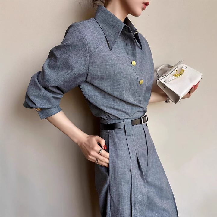 Women's Elegant and Versatile Blouse with Button Detail Mune Fashion