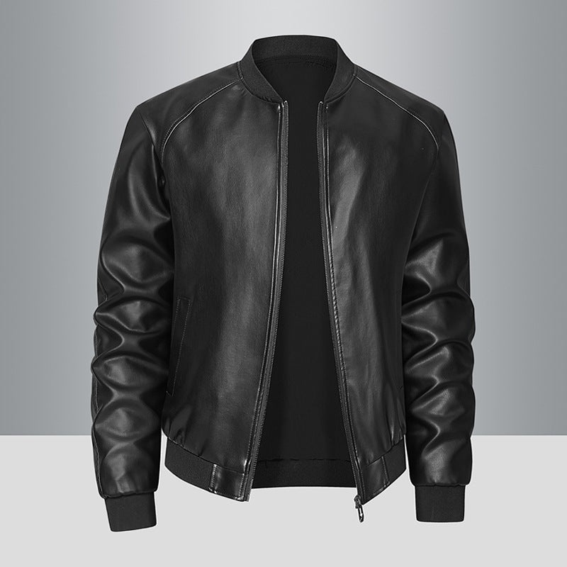 Men's High-Quality Faux Leather Bomber Jacket Mune Fashion