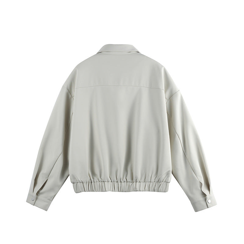 Unisex Lightweight Blouson with Lapel Collar, Hidden Zipper and Elastic Hem Mune Fashion