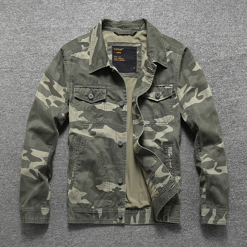 Men's Cotton Twill Shirt Jacket in Workwear Style with Chest Pockets Mune Fashion